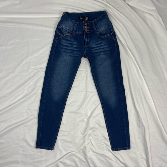 Always Friday Women Dark Wash High Waist Curve Enhancing Denim Jean Pant Size 5 - Picture 2 of 9